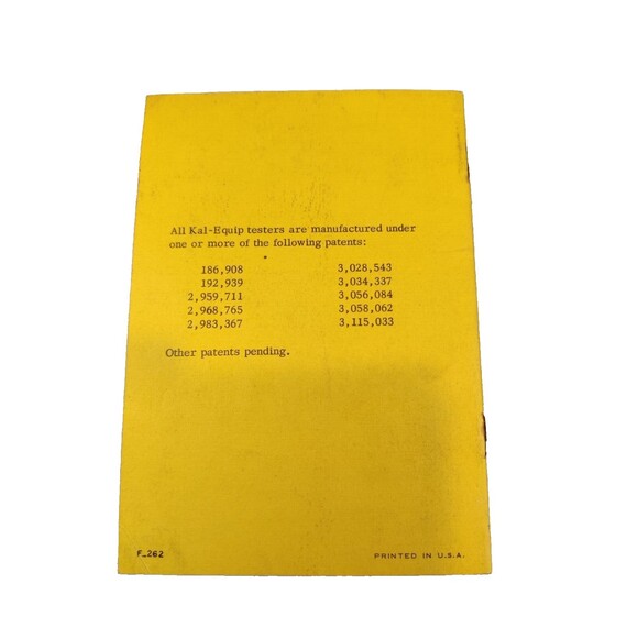 Kal-Equipment Company Operation Guide Alternator-Regulator Tester Booklet - Picture 2 of 6